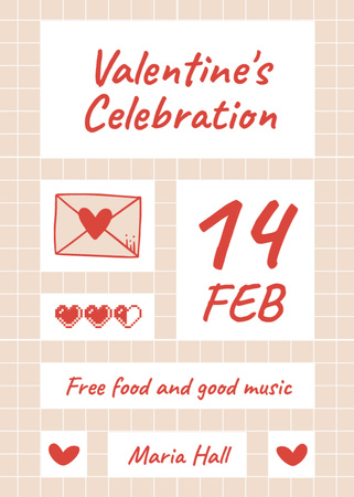 Valentine's Day Party Announcement Invitation – шаблон для дизайна