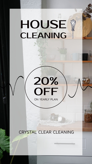 Total House Cleaning Service With Discount On Yearly Plan TikTok Video Design Template