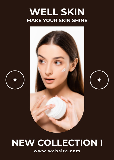 Skincare Products Ad Layout with Photo Flayerデザインテンプレート