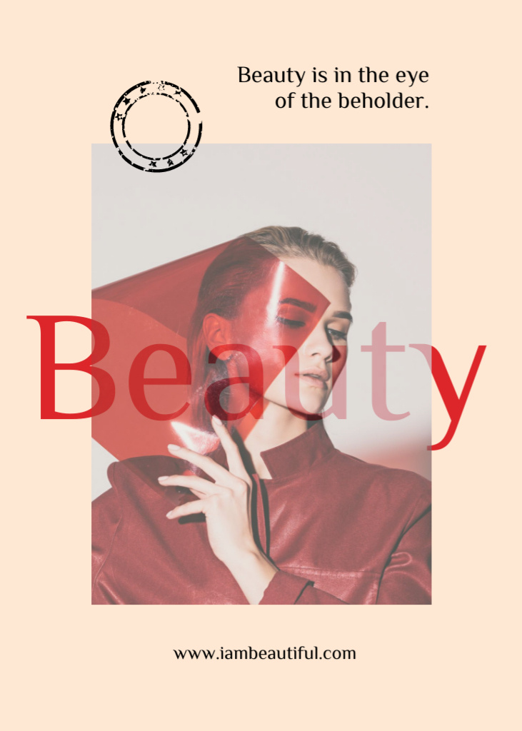 Designvorlage Amazing Beauty Make Up Offer In Beige für Postcard 5x7in Vertical
