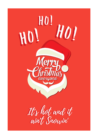 Plantilla de diseño de Christmas in July with Santa Ho Ho Ho  Postcard A6 Vertical 