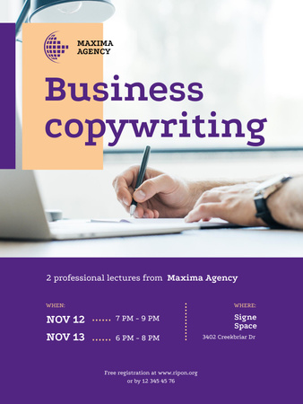 Copywriting and Marketing Course Poster US Design Template