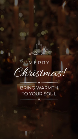 Красиві різдвяні побажання з сяючими свічками TikTok Video – шаблон для дизайну