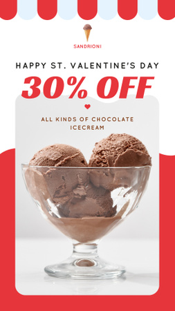 Dia dos Namorados sorvete de chocolate Instagram Story Modelo de Design