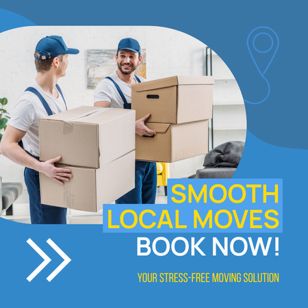 Top-notch Local Moving Service Offer With Booking Animated Post Design Template