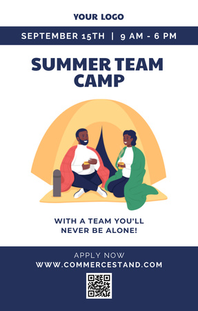 Welcome to Summer Team Camp Invitation 4.6x7.2in Šablona návrhu