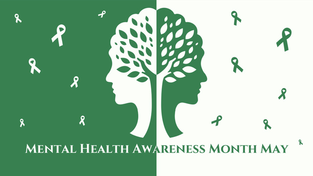 Mental Health Awareness Month in May Zoom Background Šablona návrhu