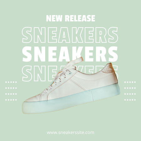 Szablon projektu Ogłoszenie nowych butów z jasnoniebieskimi trampkami Instagram