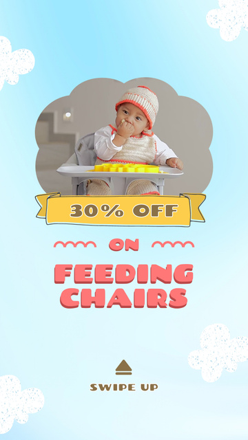 Designvorlage Feeding Chairs For Babies At Reduced Price Offer für Instagram Video Story