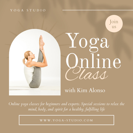 Platilla de diseño Promo of Online Yoga Class Instagram