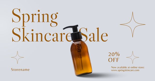 Spring Sale Natural Skin Care Facebook AD Šablona návrhu
