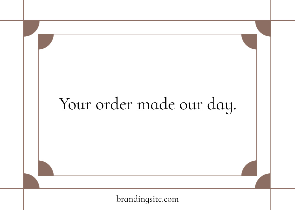 Plantilla de diseño de Minimalistic Gratitude For Order To Customer Card 