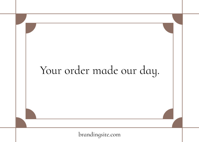 Designvorlage Minimalistic Gratitude For Order To Customer für Card