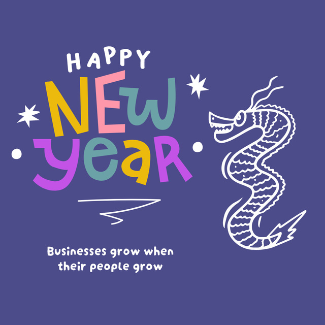 Template di design New Year Greeting with Dragon Instagram