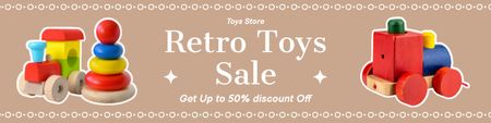 Platilla de diseño Retro Toys Sale Twitter