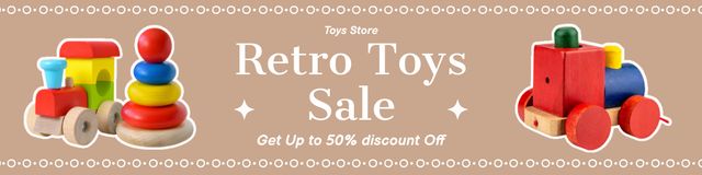 Retro Toys Sale Twitter Design Template