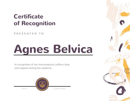 Template di design Fighting Epidemy help Recognition Certificate