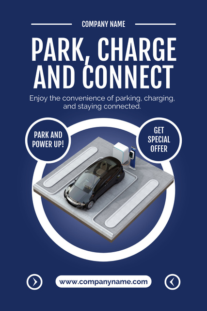 Template di design Special Offer for Car Charging in Parking Lot Pinterest