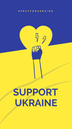 Hand of Power to Support Ukraine Instagram Story – шаблон для дизайна