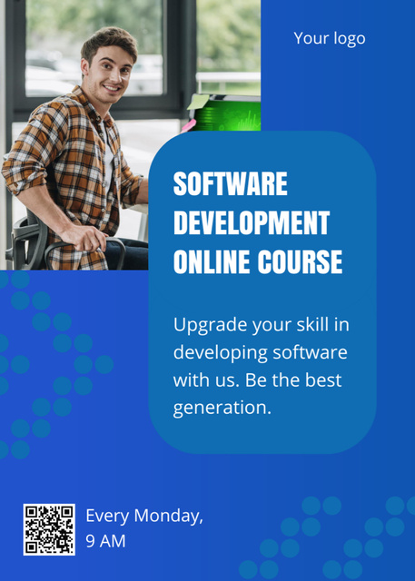 Ontwerpsjabloon van Invitation van Online Course about Software Development