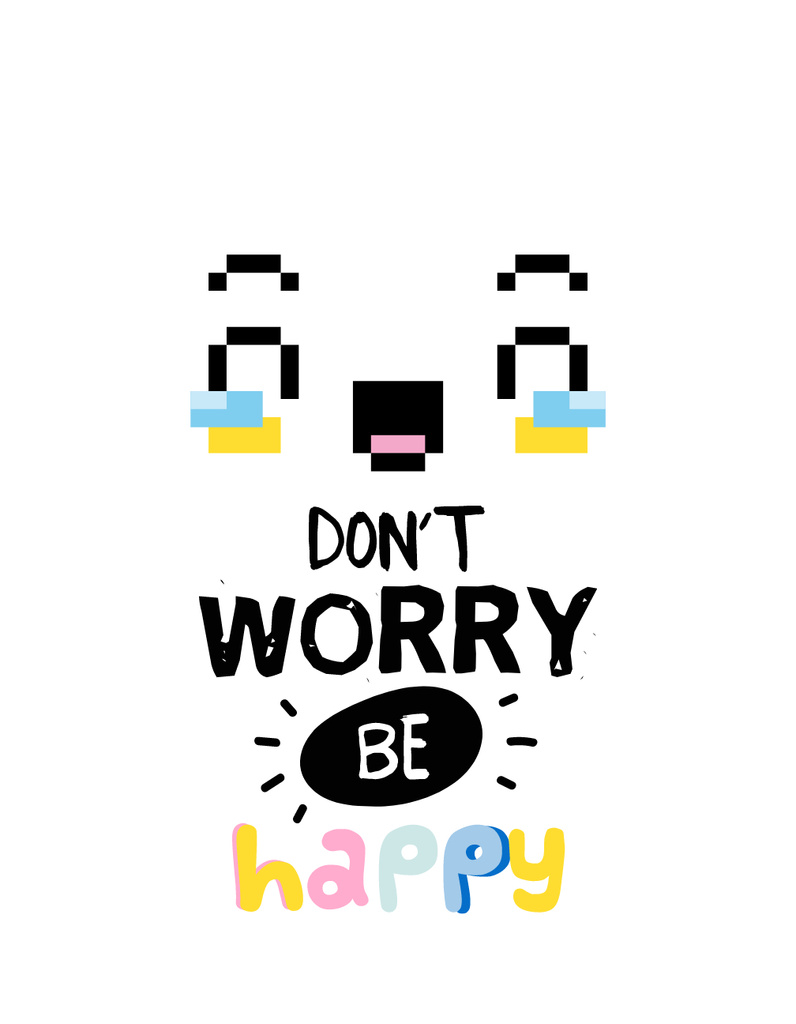 Don't worry be happy T-Shirtデザインテンプレート