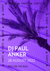 DJ Party Invitation with Palm Tree