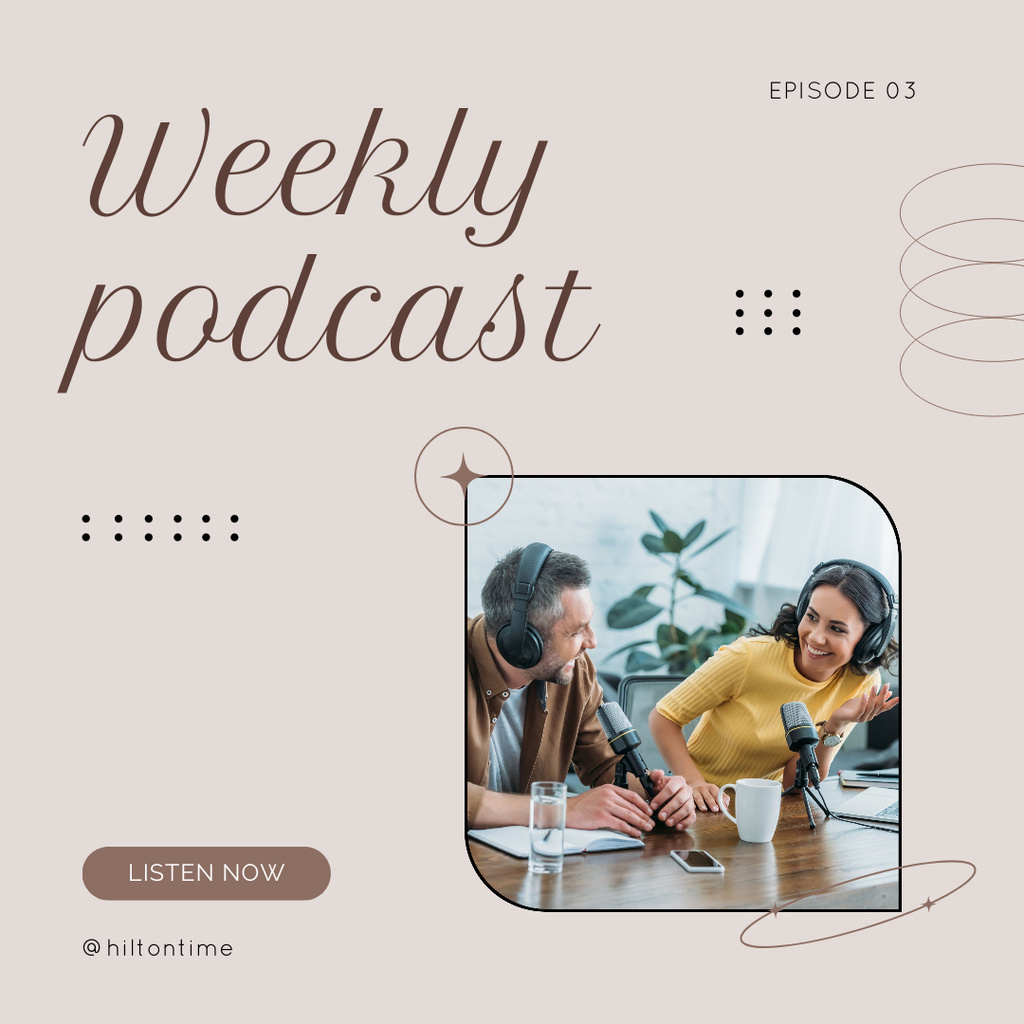 Weekly Podcast New Episode Ad Instagram Šablona návrhu