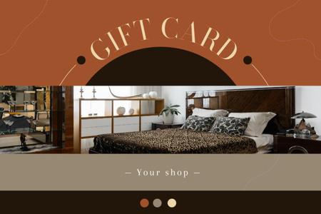 Interior Decor Items in Brown Palette Gift Certificate Design Template