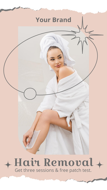 Waxing Services with Woman in Pink Instagram Storyデザインテンプレート