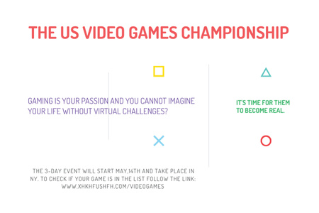 Szablon projektu Video games Championship Announcement Postcard 4x6in