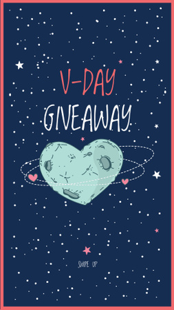 Valentine's Day Special Offer with Starry Sky Instagram Story Modelo de Design