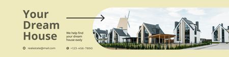Plantilla de diseño de Oferta Casas Residenciales Modernas En Amarillo LinkedIn Cover 