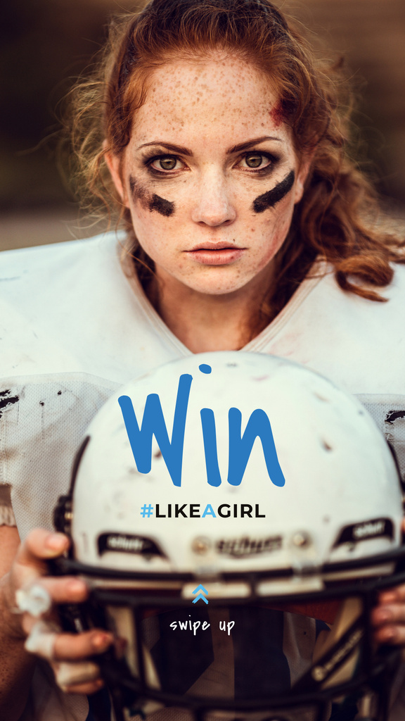 Girl playing american football Instagram Story – шаблон для дизайна