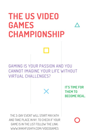Anúncio do campeonato de videogame Tumblr Modelo de Design