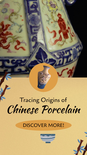 Excellent Chinese Porcelain Offer In Antique Shop Instagram Video Story – шаблон для дизайну