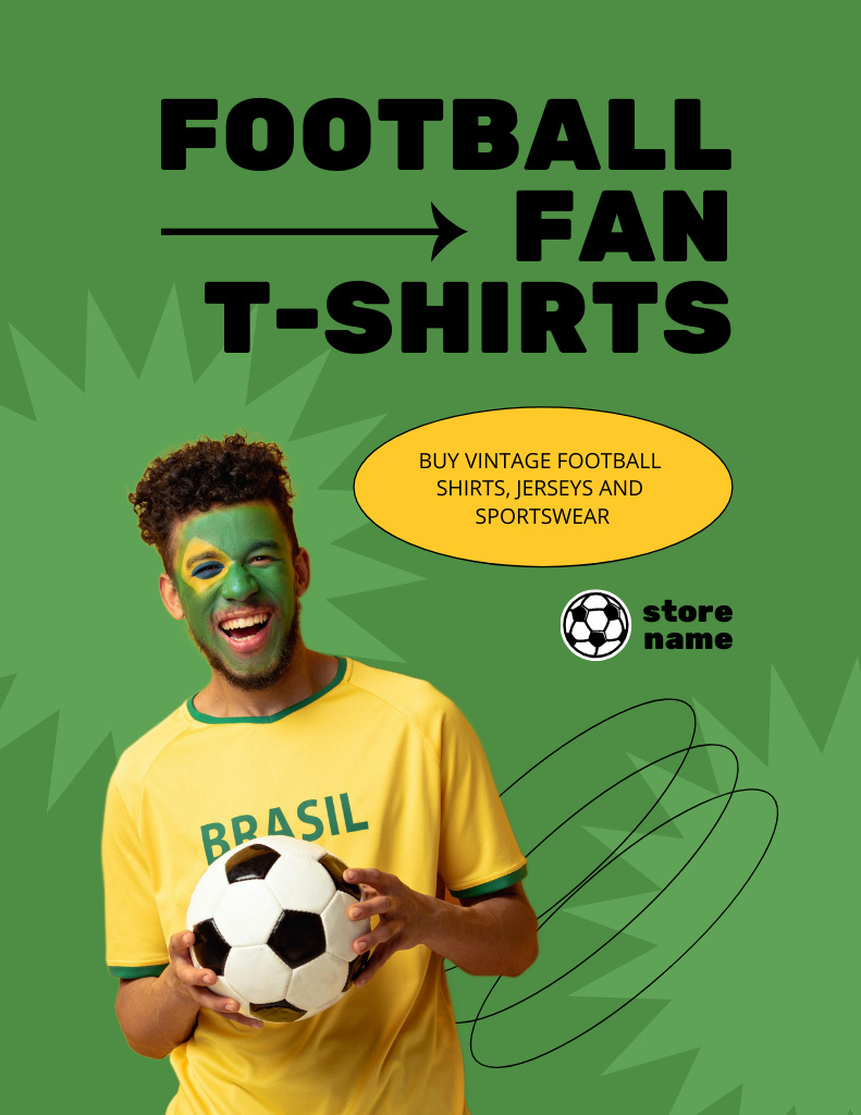 Football Fan Cloth Offer Flyer 8.5x11in Tasarım Şablonu