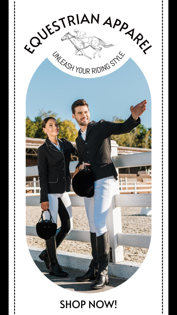 Practical Equestrian Apparel For Jockeys Offer Instagram Story Modelo de Design