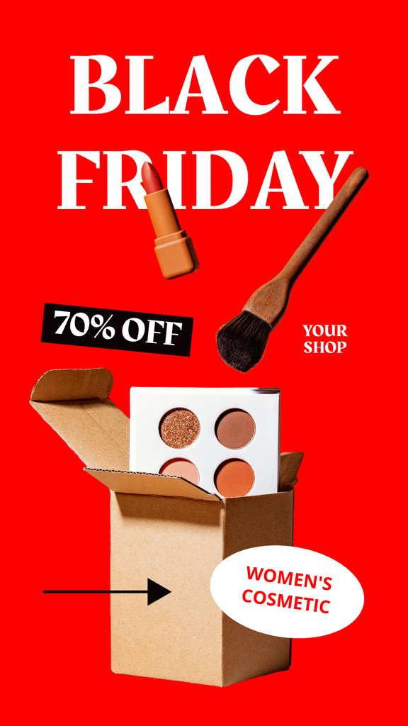 Designvorlage Cosmetics Sale on Black Friday für Instagram Story