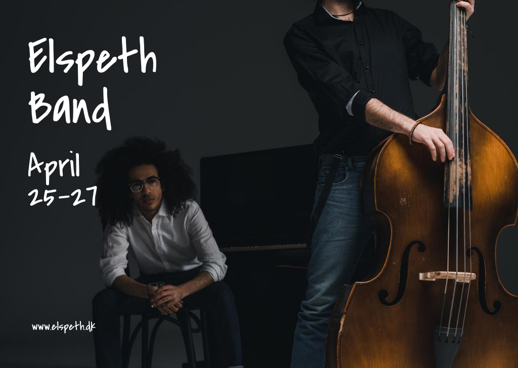 Concert Announcement with Cellist Flyer A6 Horizontal Šablona návrhu