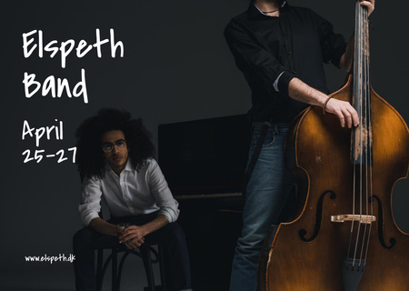 Designvorlage Konzertankündigung mit Cellist für Flyer A6 Horizontal