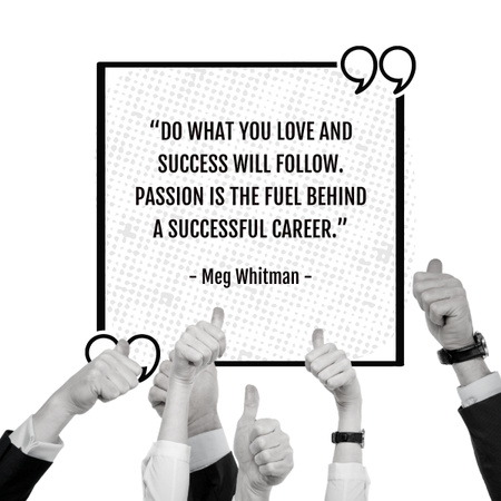 Business Quote about Success and Career LinkedIn post tervezősablon