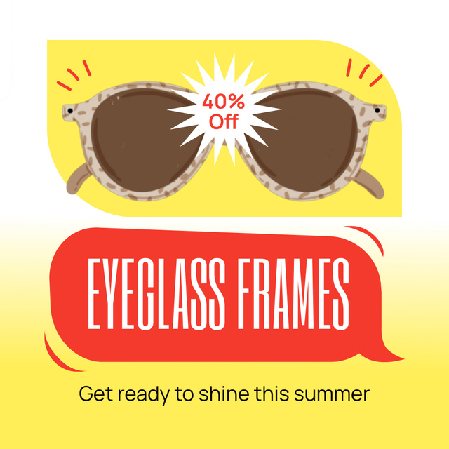 Plantilla de diseño de Collection of Sunglasses with Fashionable Frames Animated Post 