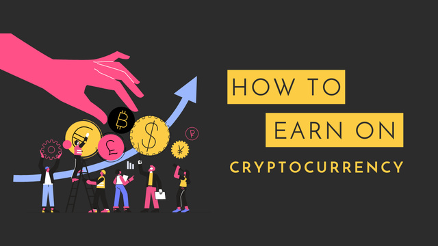 How to Earn on Cryptocurrency Youtube Thumbnailデザインテンプレート