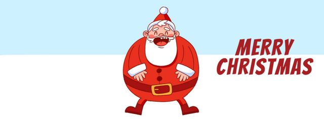 Happy laughing Santa on Christmas Facebook Video cover Design Template