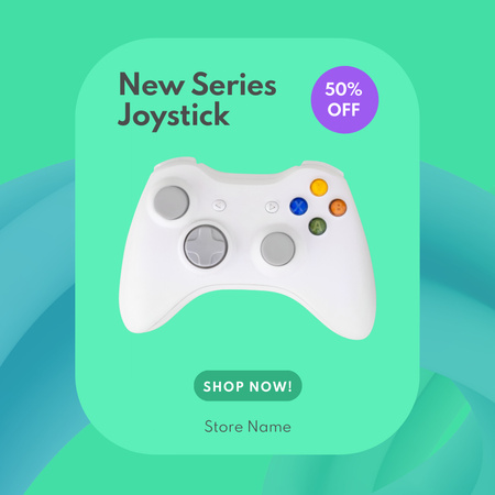 Ontwerpsjabloon van Instagram van Discount on the New Series of Game Joysticks