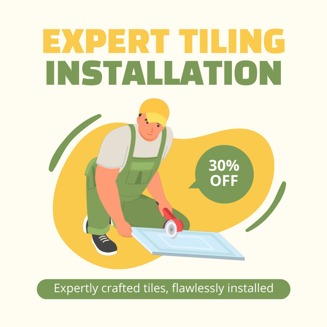 Flooring Services with Offer of Big Discount Animated Post Πρότυπο σχεδίασης