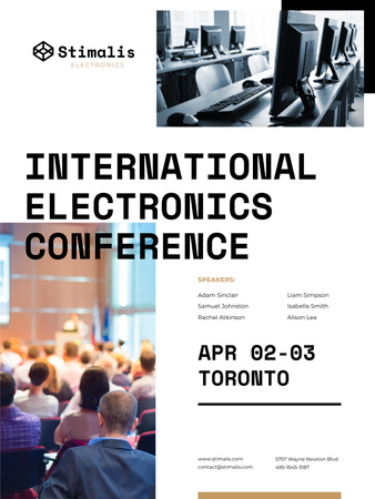 Electronics Conference Announcement Poster US tervezősablon