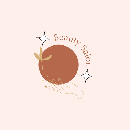 Sembollü Güzellik Salonu Hizmetleri Promosyonu Animated Logo Tasarım Şablonu