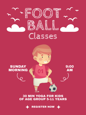 Football Classes for Kids Poster US Design Template
