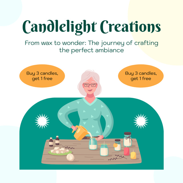 Woman Making Handmade Candles in Workshop Animated Post Design Template